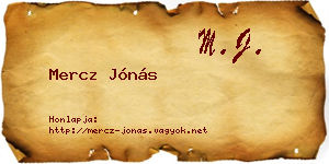 Mercz Jónás névjegykártya